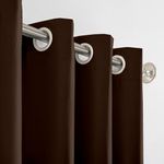 Bright Décor Curtains 7 feet Long Set of 1 (3 Pairs or 6 Blackout Curtain),Room Darkening Blackout Solid Polyester Curtains - Door- 4ft W x 7ft L_Brown