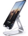 Lamicall Tablet Stand, Adjustable Tablet Holder - Desktop Stand Dock Compatible with New iPad 2024 Pro 9.7, 10.5, 11, 12.9, 13, Air mini 2 3 4 5 6, Switch, Samsung Tab, other Tablets - Silver