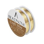 BEADNOVA Bare Copper Wire Tarnish Resistant Jewelry Making Wire (Gold Plated, 22 Gauge)