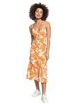 ROXY Women's Seaside State Maxi Dress Casual, Apricot Tan Ventura Bico 212, Small