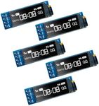 Hosyond 5 Pcs 0.91 Inch I2C OLED Display Module IIC OLED Screen DC 3.3V~5V Compatible with Arduino Raspberry PI (White Display Color)