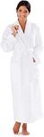 Women's Microfiber Robe by BOCA TERRY - Luxury Hotel Bathrobe, Long Spa Robes for Women - Generous Sizing, White, Small