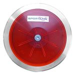 SPORTAXIS RED Transparent Discus Throw, 83% Rim Weight, Steel Rim, Suitable for Beginners & Intermediate Throwers, 1 KG