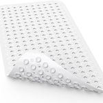 XIYUNTE Bath Mat Non Slip Shower Mat Anti Mould - 88 x 40cm Bathtub Mat Non Slip Bath Mats for Inside Bath, Rubber Anti Slip Bath Mat with Suction Cups, Machine-Washable, White