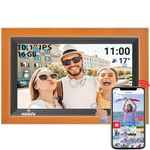 Miracle Digital 10.1''(26 cm) Wooden WiFi Digital Photo Frame Hi-def.Built in16GB Memory 2GB Ram,32GB Exp IPS Touch Screen,USB/SD/Photos Video/Share Photos & Videos Through WiFi Frameo App