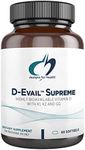 Designs for Health D-Evail Supreme - 5,000 IU Vitamin D3 Supplement with VIT K (K1, K2 as MK-4) + GG - Bone, Cardiovascular + Immune Support - Improved Bioavailability (60 Softgels)