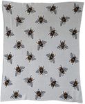 Creative Co-Op Cotton Knit Baby Blanket with Bees, Multicolor Throws, 40" L x 32" W x 0" H