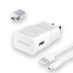 Adaptive Fast Charging Wall Charger Adapter for Samsung Galaxy S10 S9 Plus EP-TA20JWE Bundled with UrbanX Type C Cable Cord - 4ft and OTG Adapter - Fast Charging Kit - 3 Items - White