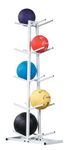 Champion Sports Double Medicine Ball Tree, White, 22.5" L X 11" W X 52" H