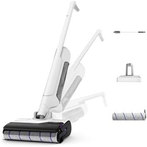 Rowenta X-Clean 10, Aspirateur Laveur sans fil, Design Plat 180°, Auto-Nettoyage et séchage 65°C, Autonomie 60min, Parfait pour Tâches Tenaces et Poils d’Animaux GZ7540WO, Blanc