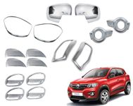 CAR SAAZ Exterior Chrome Accessories Combo Kit Compatible with Kwid Type 1 (2015-2018) Set of 17Pcs