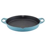 Rachael Ray Nitro Cast Iron Skillet with Side Handles, 14 inch, Agave Blue