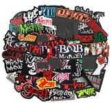 HARINI Morale Patch, 50 Pcs Mixed Patches Band Rock Music Badges Punk Embroidery Skull Patches for Jacket Jeans Backpacks Hat Assorted Style Badges Clothes Stickers DIY Applique Stripe