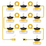 LEDIARY 100FT LED Construction String Lights, 150W 15000LM String Work Lights, Linkable Jobsite Lights, Weatherproof Temporary Lighting Indoor&Outdoor, ETL Listed