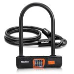 NDakter Combo Bike d Lock, Heavy Duty Combination d Locks for Bicycles with 5Ft Steel Cable, 14.6mm Shackle High Security Bike Lock, Large Bike U Lock for Ebike, Electric Bike, Scooter, Motorcycle