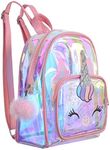 SOIMISS Unicorn Clear Backpack Heavy Duty Transparent Bookbag See Through School Bag Casual Daypack for Girls Boys Preschool School Students Pink