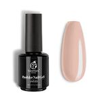 Beetles Gel Nail Polish 15ML Builder Nail Gel for Nails 5 in 1 Builder Strengthener Gel Nude Cover Neutral Nude Color Jelly Gel 15ML Hard Gel Nail Extension Gel, No Need Slip Solution