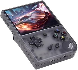 RG35XX Plus Retro Handheld Game Console - 3.5 Inch IPS Screen Linux System Built-in 64G TF Card 5528 Games Support HDMI TV Output (Black)