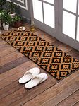 SWHF Natural Coir Printed Double Doormat (Natural) Long-Lasting, Anti-Slip, Heavy Duty Thick Entryway Rug with PVC Backing for Indoor & Covered Door Entrances 120 x 40 cm