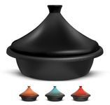 Kook Moroccan Tagine, Enameled Cast Iron Cooking Pot, Tajine with Ceramic Cone-Shaped Closed Lid, 3.3 QT (Matte Black)