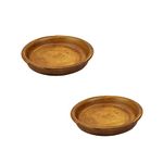 Lasaki Round Ceramic Trays (Plates Saucers) for Pots, planters, Flower, Succulent(Set of 2,Antique_1,3.5 inch) R3.5(Plants not Included)