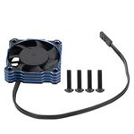 RC Cooling Fan, 40x40mm 16000RPM 5V‑9V Electric Motor Cooling Fan High Speeding Waterproof ESC Motor Cooling Fan Fit for 1/10 1/8 1/12 RC(blue) Model Car Accessories