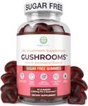 Sugar-Free Mushroom Complex Gummies - Potent 10x Mushroom Supplement with Lions Mane, Chaga, Reishi, Cordyceps (2500mg) Natural Stress Support Calm Gummies, Nootropic Focus Gummies, No Sugar or Pills