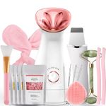 Colorfarm Facial Steamer Nano Ionic: Face Steamer Home Spa Kit Deep Cleaning Unclogs Pores Sinuses Inhaler with 8 Skin Care Tools - Humidifier Hot Mist Self Care Gifts for Women