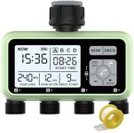 Johgee 4 Zone Water Timer for Irrigation, Sprinkler Timer 4 Outlet, Garden Hose Timer, Garden Watering System Irrigation System Controller with Auto/Manual Mode/Rain Delay for Lawn & Garden