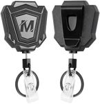 2 Pack Heavy Duty Retractable Keychain with Belt Clip Retractable ID Badge Holder Reel with 31.5” Steel Cord, 9.0 oz