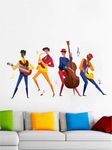 Decal O Decal Men's PVC Vinyl Playing Musical Instruments Party Self Adhesive Wall Stickers (Pack of 2)