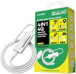 GlocalMe UniCord Pro USB C WiFi 6 Mobile Hotspot, 100W Type C Fast Charging Cable for CarPlay Laptop, Portable WiFi Hotspot for Travel in 200+ Countries, with 5 Location Technologies, No SIM Required