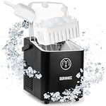 Duronic Countertop Ice Maker Machine ICM12 BK, 8 Cubes in 6 Minutes, Up To 12kg Ice Cubes Daily, 120W Self Cleaning Ice Machine With 1L Tank, Ice Scoop and Basket for Home,Office, Bar