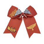 Racing Bow Hair Clips with Black and White Checkered Flags Hair Accessories 5.5 Inch