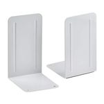 Acrimet Premium Metal Bookend (Heavy Duty) (White Color) (1 Pair Pack)