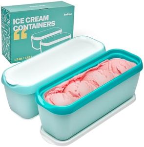 SveBake Ice Cream Storage Containers with Lids 2 PACK - 1.5 Quarts Homemade Ice Cream Tubs, Freezer Containers, Turquoise & Green