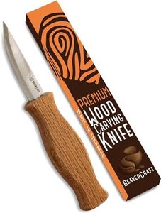 BeaverCraft Wood Carving Knife for Whittling Sloyd Knife C4 3.14" Wood Whittling Knife for Roughing Wood Carving Chisel Knife for Beginners and Profi - Spoon Carving Tools Knives for Woodworking