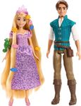 Disney Princesses Adventure Set of 2 Rapunzel and Flynn Rider Dolls, Height 30 cm – Multicoloured – 100th Anniversary – HLW39