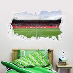 Beautiful Game Manchester United Football Club Official Broken Wall Old Trafford Stadium Wall Sticker + Man Utd Logo Decal Set Vinyl Poster Print Mural Art (60cm x 30cm)