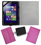 ACM Leather FLIP Flap Tablet Holder Carry CASE Stand Cover Compatible with Lenovo MIIX 2 8" Pink