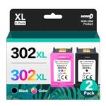 302XL Ink Cartridges Black and Colour High Yield BAISINECO Remanufactured HP 302 Ink Cartridges Combo Pack for HP Envy 4520 4523 4524 4527 Deskjet 2130 3630 3636 Officejet 3830 3831 3835