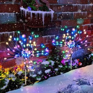 Anordsem Solar Garden Lights Outdoor Decor 2 Pack, Waterproof Solar Firework Sparkler Lights for Yard Outside Patio Flowerbed Planter Pathway Decoratives with 2 Lighting Modes (Colorful)