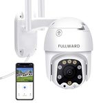 FULLWARD 2K Wireless Security Camera Outdoor with Humanoid Motion Detection, WiFi HD PTZ Dome Camera for House, 2-Way Audio Night Vision Waterproof Home CCTV, Support 512GB TF Card, DC-002