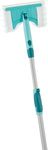 Leifheit Bath Cleaner Micro Duo Telescopic 150, Bath Tile Cleaner and Bath Squeegee, Shower Cabin Cleaner, 20 cm Wiping Width, with Click System Telescopic Handle