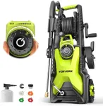 4000 PSI Electric Pressure Washer, 1900W Motor, 4 Adjustable Nozzles, 32.81ft Hose, Foam Cannon, Ideal for Driveways, Patios, Cars, Boats, and More