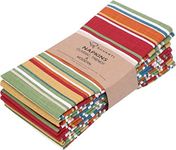 Ruvanti Cloth Napkins Set of 6 Cotton 100%, 18x18 Inches Napkins Cloth Washable, Soft, Absorbent. Cotton Napkins for Parties, Christmas, Thanksgiving, Weddings, Dinner Napkins Cloth - Multi Stripe