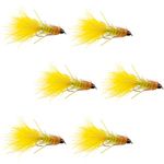 The Fly Fishing Place Conehead Autumn Splendor Buggers Streamer Fly Fishing Flies - Bass and Big Trout Streamers - 6 Flies Hook Size 8