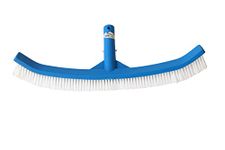 BlueWave Curved 18" Pool Brush for Walls and Floors with Nylon Fiber Bristles Nylon Wet and Dry Brush (Blue)