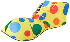 Shatchi Clown Shoes Covers Oversized Circus Yellow Polka Dot Fancy Dress Costume Accessories Book Day, Multi