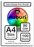 Nuburi - A4 Size Printer Paper - Bright White Opaque - Pro Quality - 90 gsm (100 Sheets)